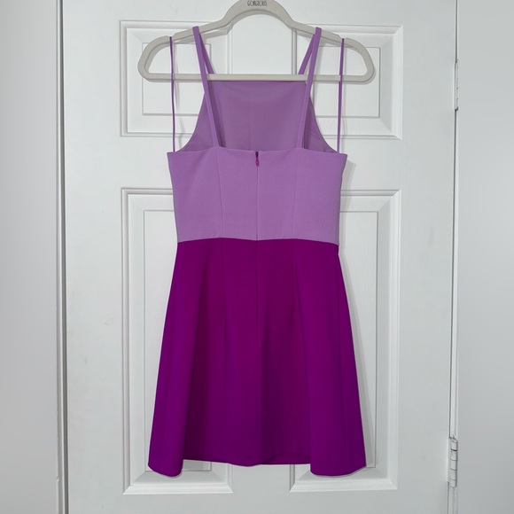 FRENCH CONNECTION COLOR BLOCK WHISPER DRESS IN KYOTO BLOSSOM/PURE PASSION COLOR - Picture 5 of 7